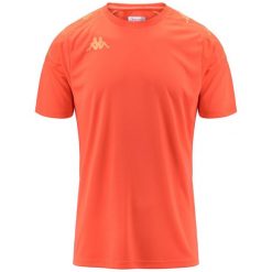Koszulka Kappa Gianto. Brązowe koszulki sportowe męskie Kappa, l, bez wzorów, z materiału, bez kołnierzyka, bez ramiączek, na fitness i siłownię. Za 141.65 zł.