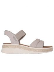 Skechers Sandały BOBS Sun Ray 114413/TPE Beżowy. Brązowe sandały damskie Skechers, bez wzorów, z materiału, bez obcasa, na płaskiej podeszwie, bez zapięcia. Za 289.99 zł.