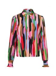 Nümph Damska bluzka koszulowa - Nuamara Kobiety różowy|wielokolorowy wzorzysty, XXL. Czerwone bluzki damskie Nümph, xxl, bez wzorów, z syntetyku, bez kołnierzyka, bez ramiączek. Za 399.95 zł.