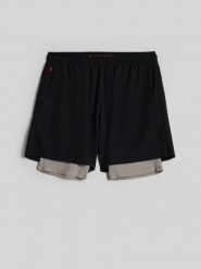 4F Spodenki treningowe szybkoschnące męskie - czarne S. Czarne krótkie spodenki sportowe męskie 4f, l, bez wzorów, z materiału, do biegania. Za 169.99 zł.