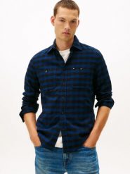 Tommy Hilfiger Koszula flanelowa Hrren Mężczyźni Regular Fit Bawełna niebieski|czarny, XL. Czarne koszule męskie Tommy Hilfiger, m, bez wzorów, z bawełny, bez kołnierzyka, bez ramiączek. Za 329.95 zł.