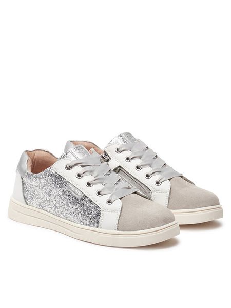 Mayoral Sneakersy 48.494 Srebrny. Szare buty sportowe dziewczęce Mayoral, bez wzorów, ze skóry, bez zapięcia. Za 169.99 zł.