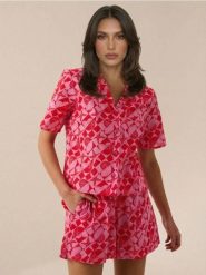 Bawełniane szorty z motywem muszelek - wielobarwny. Szorty damskie Sinsay, l, bez wzorów, z bawełny. Za 29.99 zł.