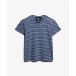 Damska koszulka w paski Superdry Essential Logo. Niebieskie t-shirty damskie Superdry., s, bez wzorów, eleganckie, bez kołnierzyka. Za 139.75 zł.
