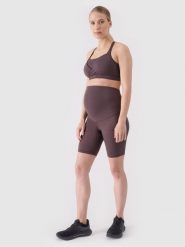 4F Legginsy ciążowe treningowe z wysokim stanem damskie - brązowe XS. Brązowe legginsy damskie 4f, l, bez wzorów, z dzianiny, z podwyższonym stanem, krótkie, na fitness i siłownię. W wyprzedaży za 59.99 zł.