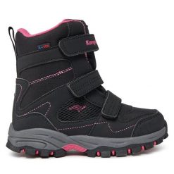 Śniegowce KangaRoos. Czarne śniegowce dziewczęce KangaRoos, bez zapięcia. Za 289.99 zł.