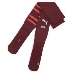 Męskie skarpety RB Leipzig 24/25 z grafiką PUMA Dark Jasper Active Red. Czerwone legginsy sportowe męskie Puma, l, bez wzorów, do piłki nożnej. Za 99.00 zł.