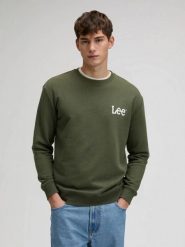MESKA BLUZA LEE WOBBLY LEE SWS LICHEN OLIVE 112376437. Zielone bluzy męskie Lee, l, bez wzorów, bez kaptura. Za 129.99 zł.