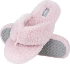 Soxo Damskie Kapcie SOXO | Futrzane z twardą podeszwą TPR | Japonki różowe 3738. Czerwone kapcie damskie Soxo, bez wzorów, z futra. Za 54.99 zł.