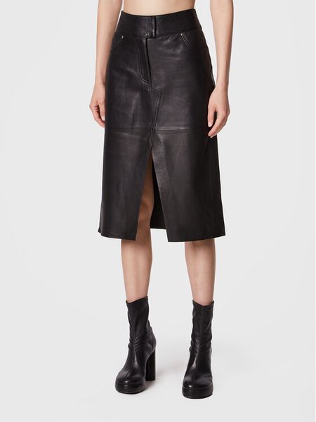Notes Du Nord Spódnica skórzana Emma 12806 Czarny Slim Fit. Czarne spódnice damskie Notes du Nord, bez wzorów, ze skóry. Za 1,209.00 zł.