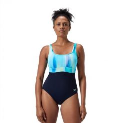 Strój kąpielowy jednoczęściowy damski na basen Speedo Shaping Eclipse. Czarne kostiumy jednoczęściowe damskie Speedo, bez wzorów, sportowe, do pływania. Za 249.99 zł.