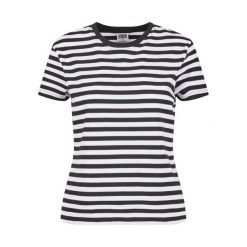 T-shirt Damski W Paski Standardowy. Białe koszulki sportowe damskie Urban Classics, s, bez wzorów, klasyczne, bez kołnierzyka. Za 67.99 zł.