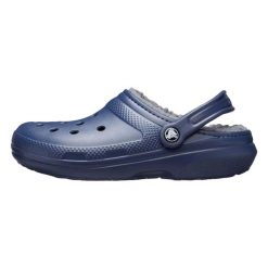 Chodaki Classic Lined Clog U. Niebieskie klapki damskie Crocs, bez wzorów, z materiału, sportowe, bez obcasa. W wyprzedaży za 219.90 zł.