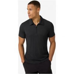 Koszulka polo z krótkim rękawem męska SUPER.NATURAL M Light Air Zip Polo. Czarne koszulki polo męskie super.natural, m, bez wzorów, bez ramiączek. Za 389.99 zł.
