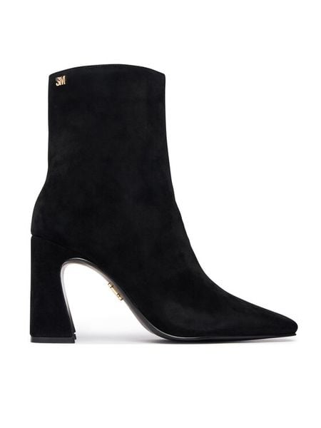 Steve Madden Botki Flares 11005754 Czarny. Czarne botki damskie Steve Madden, ze skóry, bez obcasa, na słupku, bez zapięcia. Za 769.99 zł.