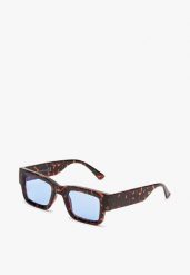 Brązowo-Niebieska Prostokątne Okulary Przeciwsłoneczne z Filtrem UV Elledenira. Brązowe okulary przeciwsłoneczne męskie Born2be, prostokątne. Za 29.99 zł.