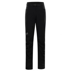 Spodnie damskie trekkingowe softshellowe Alpine Pro Akana 3. Czarne spodnie materiałowe damskie Alpine Pro, bez wzorów, trekkingowe. W wyprzedaży za 389.00 zł.