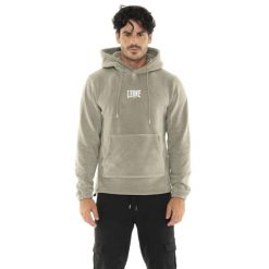 Bluza miękki z polar z kaptur na co dzień. Zielone bluzy męskie LEONE 1947 APPAREL, bez wzorów, z elastanu, bez kaptura, na fitness i siłownię. W wyprzedaży za 164.19 zł.