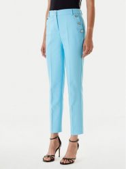Morgan Chinosy 251-PKY.F Turkusowy Slim Fit. Niebieskie spodnie materiałowe damskie Morgan, bez wzorów, z syntetyku. Za 249.99 zł.