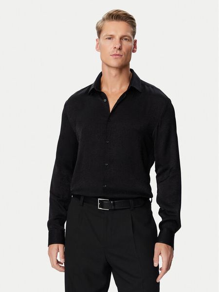 HUGO Koszula Kenno 50570331 Czarny Slim Fit. Czarne koszule męskie Hugo, m, bez wzorów, bez kołnierzyka, bez ramiączek. Za 599.99 zł.