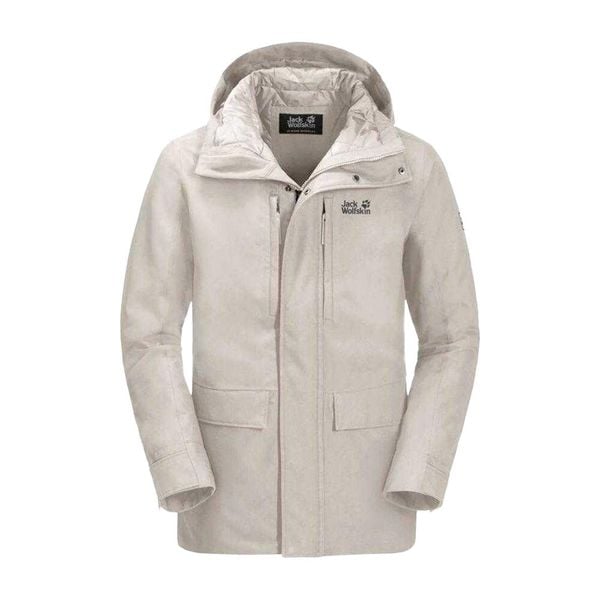 Dwuwarstwowa Kurtka Damska West Coast. Białe kurtki damskie Jack Wolfskin, m, bez wzorów, z materiału, z kapturem. Za 742.99 zł.