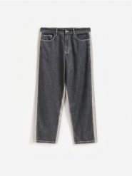 Jeansy baggy tapered - szary. Szare jeansy męskie Reserved. Za 159.99 zł.
