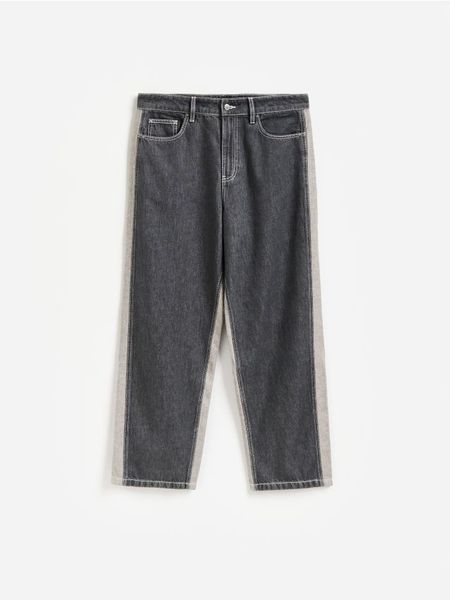 Jeansy baggy tapered - szary. Szare jeansy męskie Reserved. Za 159.99 zł.