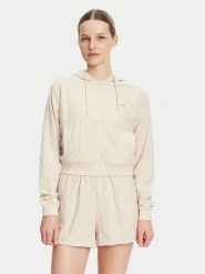 Guess Bluza V5GQ00 KCT02 Beżowy Regular Fit. Brązowe bluzy damskie Guess, l, z aplikacjami, z syntetyku, bez kaptura. Za 209.99 zł.