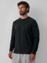 4F Longsleeve regular gładki męski - szary L. Szare bluzki z długim rękawem męskie 4f, l, bez wzorów, z bawełny, klasyczne, bez kołnierzyka. Za 99.99 zł.