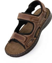 Męskie skórzane sandały Nell Gets Camel Brown. Brązowe sandały męskie ENELL, ze skóry, bez zapięcia. Za 311.99 zł.