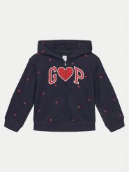 Gap Bluza 576630-01 Granatowy Regular Fit. Niebieskie bluzy dla dziewczynek GAP, bez wzorów, z bawełny, bez ramiączek, bez kaptura. Za 129.99 zł.