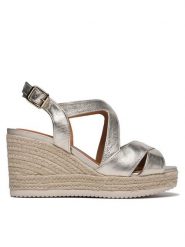 Geox Espadryle D Ponza D35GVC000CFC2012 Złoty. Żółte sandały damskie Geox, bez wzorów, ze skóry, bez obcasa, bez zapięcia. Za 259.99 zł.