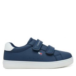 Sneakersy Tommy Hilfiger. Niebieskie trampki i tenisówki chłopięce Tommy Hilfiger, bez wzorów, bez zapięcia. Za 229.99 zł.