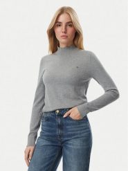 Tommy Hilfiger Sweter WW0WW51383 Szary Slim Fit. Szare swetry damskie Tommy Hilfiger, xxs, bez wzorów, z syntetyku, bez kołnierzyka, bez ramiączek, bez kaptura. Za 347.99 zł.