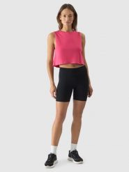4F Legginsy krótkie z wysokim stanem damskie - czarne M. Czarne legginsy damskie 4f, m, bez wzorów, z dzianiny, z podwyższonym stanem, krótkie. Za 59.99 zł.