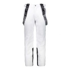 Spodnie narciarskie softshell CMP. Białe spodnie sportowe męskie CMP, na zimę, m, bez wzorów, z softshellu, narciarskie. W wyprzedaży za 537.80 zł.