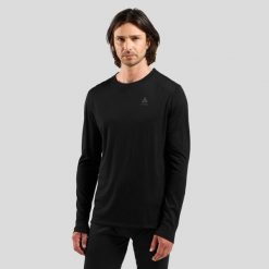 Koszulka termoaktywna z długim rękawem męska ODLO Merino 160 BL Top Crew Neck. Czarne bielizna termoaktywna męska Odlo, m. Za 379.99 zł.