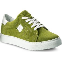 Sneakersy NAGABA - Welur 010 Zielony. Zielone półbuty damskie Nagaba, bez wzorów, ze skóry, bez obcasa, na płaskiej podeszwie, bez zapięcia. W wyprzedaży za 199.00 zł.