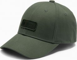 Męska czapka bejsbolówka z daszkiem i patchem khaki V3 OM-ACCS-0103. Brązowe czapki i kapelusze męskie Ombre, bez wzorów. Za 151.28 zł.