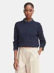 Tommy Hilfiger Sweter WW0WW52298 Granatowy Regular Fit. Niebieskie swetry damskie Tommy Hilfiger, s, bez wzorów, z bawełny, bez kołnierzyka, bez ramiączek, bez kaptura. Za 529.99 zł.