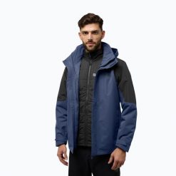 Kurtka 3w1 męska Jack Wolfskin Romberg 3In1. Niebieskie kurtki sportowe męskie Jack Wolfskin, m, bez wzorów, trekkingowe. Za 1,129.00 zł.