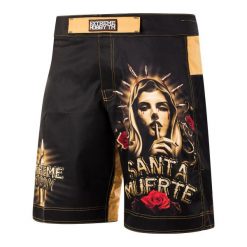Spodenki do Grapplingu MMA BJJ K1 męskie EXTREME HOBBY SANTA MUERTE. Czarne krótkie spodenki sportowe męskie EXTREME HOBBY, m, bez wzorów, z poliesteru. Za 219.00 zł.