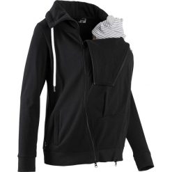 Bluza rozpinana ciążowa z wstawką niemowlęcą bonprix czarny. Bluzy dla niemowląt bonprix, z dresówki. Za 149.99 zł.