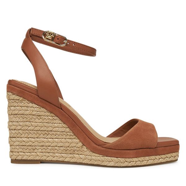 Espadryle Tommy Hilfiger. Brązowe sandały damskie Tommy Hilfiger, bez wzorów, bez obcasa, bez zapięcia. Za 419.99 zł.