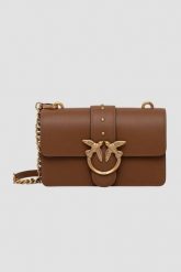 PINKO Brązowa kopertówka Love One Mini St. Cl Vitello Seta. Brązowe kopertówki damskie Pinko, bez wzorów, ze skóry, eleganckie, bez dodatków. W wyprzedaży za 1,059.99 zł.