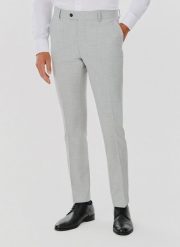 PAKO LORENTE – Spodnie garniturowe w kolorze jasnoszarym. Szare eleganckie spodnie męskie Pako Lorente, bez wzorów, z elastanu. Za 299.99 zł.
