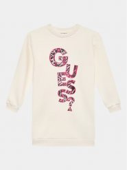 Guess Sukienka codzienna J3BK01 KAZQ2 Écru Regular Fit. Sukienki dla dziewczynek Guess, z aplikacjami, z syntetyku, bez ramiączek. Za 169.99 zł.