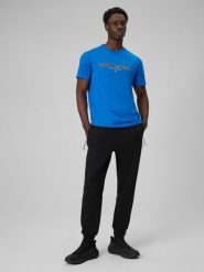 4F Spodnie dresowe joggery męskie - czarne L. Czarne spodnie sportowe męskie 4f, l, bez wzorów, z dresówki, na fitness i siłownię. Za 159.99 zł.