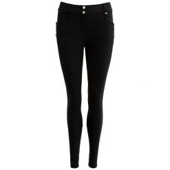 Spodnie do jazdy konnej full grip z mikrofibry damskie BR Equitation Mathilda As. Czarne spodnie materiałowe damskie BR, bez wzorów, z elastanu. Za 515.00 zł.
