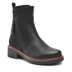 Botki Clara Barson. Czarne botki damskie Clara Barson, bez obcasa, na płaskiej podeszwie, bez zapięcia. Za 159.99 zł.